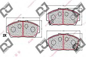 Фото Комплект гальмівних колодок, дискове гальмо DJ PARTS BP1751