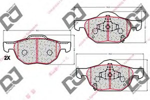 Фото Комплект гальмівних колодок, дискове гальмо DJ PARTS BP1755