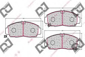 Фото Комплект гальмівних колодок, дискове гальмо DJ PARTS BP1760