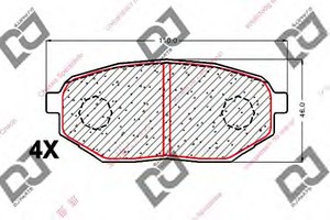 Фото Комплект гальмівних колодок, дискове гальмо DJ PARTS BP1798