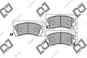 Фото Комплект гальмівних колодок, дискове гальмо DJ PARTS BP1479