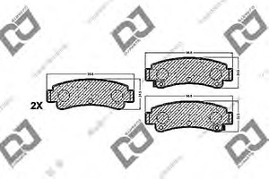 Фото Комплект гальмівних колодок, дискове гальмо DJ PARTS BP1480