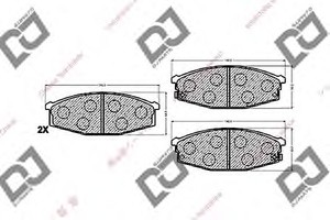 Фото Комплект гальмівних колодок, дискове гальмо DJ PARTS BP1486