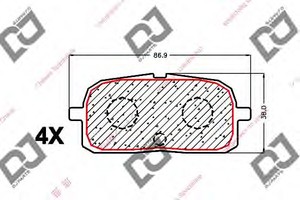 Фото Комплект гальмівних колодок, дискове гальмо DJ PARTS BP1561