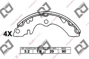 Фото Комплект гальмівних колодок DJ PARTS BS1385