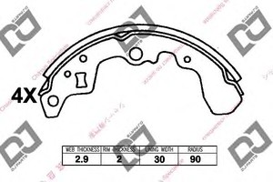 Фото Комплект гальмівних колодок DJ PARTS BS1390