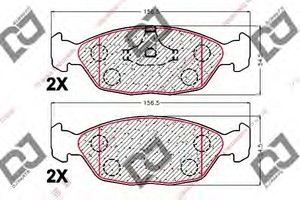 Фото Комплект гальмівних колодок, дискове гальмо DJ PARTS BP2007