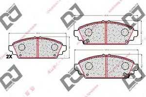 Фото Комплект гальмівних колодок, дискове гальмо DJ PARTS BP1756