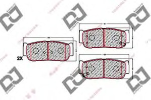 Фото Комплект гальмівних колодок, дискове гальмо DJ PARTS BP1628