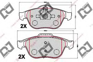 Фото Комплект гальмівних колодок, дискове гальмо DJ PARTS BP2120