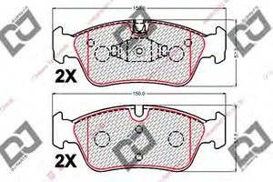 Фото Комплект гальмівних колодок, дискове гальмо DJ PARTS BP2128