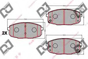 Фото Комплект гальмівних колодок, дискове гальмо DJ PARTS BP2156