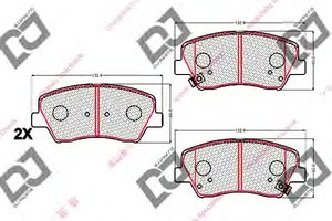 Фото Комплект гальмівних колодок, дискове гальмо DJ PARTS BP2161