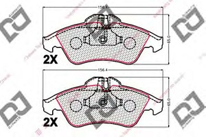 Фото Комплект гальмівних колодок, дискове гальмо DJ PARTS BP2162