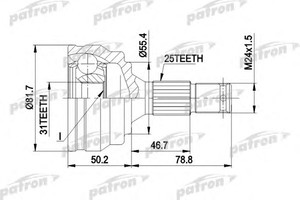 Фото Шарнірний комплект, приводний вал Patron PCV1259