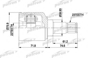 Фото Шарнірний комплект, приводний вал Patron PCV5026