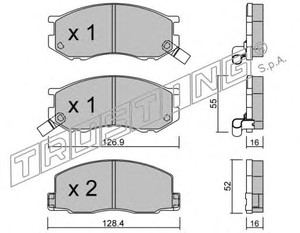 Фото Комлект гальмівних колодок, дисковий механізм TRUSTING 471.0