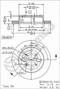 Фото Гальмівний диск AP Automotive Prod 24505E