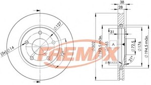 Фото Гальмівний диск FREMAX BD-5170