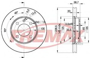 Фото Гальмівний диск FREMAX BD3975