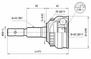 Фото Шарнірний комплект, приводний вал STATIM C.258