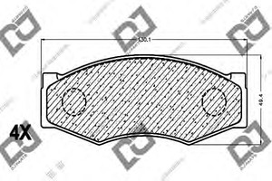 Фото Комплект гальмівних колодок, дискове гальмо DJ PARTS BP1029