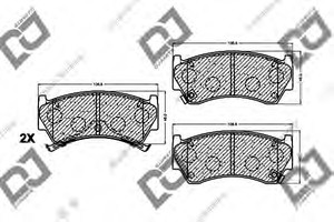 Фото Комплект гальмівних колодок, дискове гальмо DJ PARTS BP1088