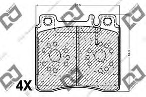 Фото Комплект гальмівних колодок, дискове гальмо DJ PARTS BP1178