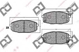 Фото Комплект гальмівних колодок, дискове гальмо DJ PARTS BP1109