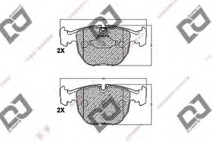 Фото Комплект гальмівних колодок, дискове гальмо DJ PARTS BP1183