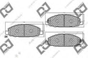 Фото Комплект гальмівних колодок, дискове гальмо DJ PARTS BP1163