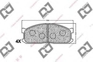 Фото Комплект гальмівних колодок, дискове гальмо DJ PARTS BP1212