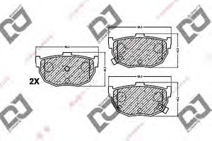 Фото Комплект гальмівних колодок, дискове гальмо DJ PARTS BP1267