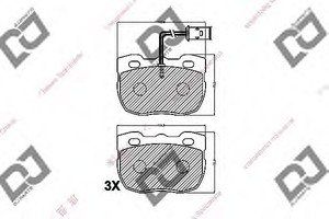 Фото Комплект гальмівних колодок, дискове гальмо DJ PARTS BP1270