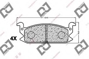 Фото Комплект гальмівних колодок, дискове гальмо DJ PARTS BP1419