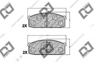 Фото Комплект гальмівних колодок, дискове гальмо DJ PARTS BP1446