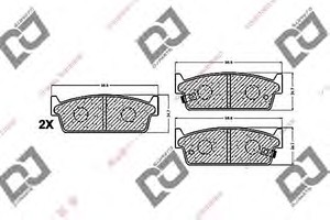 Фото Комплект гальмівних колодок, дискове гальмо DJ PARTS BP1456