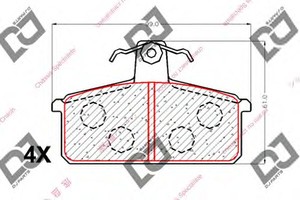 Фото Комплект гальмівних колодок, дискове гальмо DJ PARTS BP1856