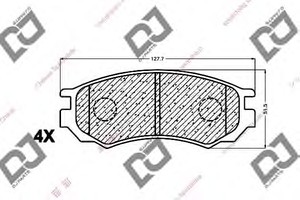 Фото Комплект гальмівних колодок, дискове гальмо DJ PARTS BP1490