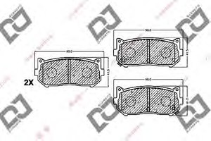 Фото Комплект гальмівних колодок, дискове гальмо DJ PARTS BP1506