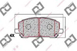 Фото Комплект гальмівних колодок, дискове гальмо DJ PARTS BP1604