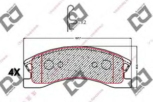 Фото Комплект гальмівних колодок, дискове гальмо DJ PARTS BP2021