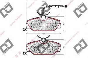 Фото Комплект гальмівних колодок, дискове гальмо DJ PARTS BP2049