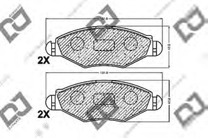 Фото Комплект гальмівних колодок, дискове гальмо DJ PARTS BP1391