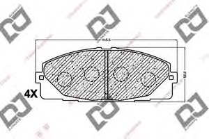 Фото Комплект гальмівних колодок, дискове гальмо DJ PARTS BP1397