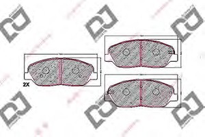 Фото Комплект гальмівних колодок, дискове гальмо DJ PARTS BP1618