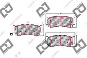 Фото Комплект гальмівних колодок, дискове гальмо DJ PARTS BP1619