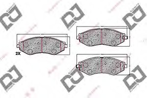 Фото Комплект гальмівних колодок, дискове гальмо DJ PARTS BP1623