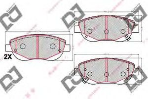 Фото Комплект гальмівних колодок, дискове гальмо DJ PARTS BP2097