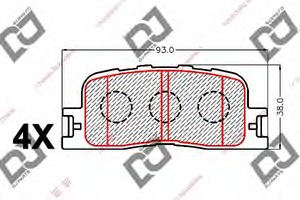 Фото Комплект гальмівних колодок, дискове гальмо DJ PARTS BP2150